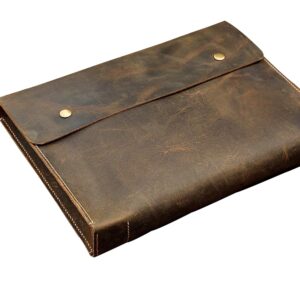 Personalized vintage leather document holder case folder,A4 / letter size leather paper file case organizer portfolio - DH05S