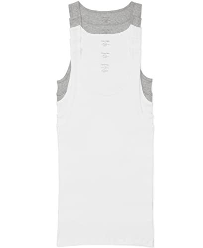 Calvin Klein Men's Cotton Classics 5-pack Tanks, 3 White/2 Grey Heather, Medium