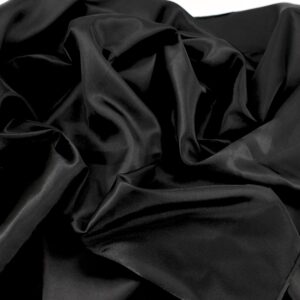 satin fabric black color for wedding dress decoration diy crafts 60” by 1 yard