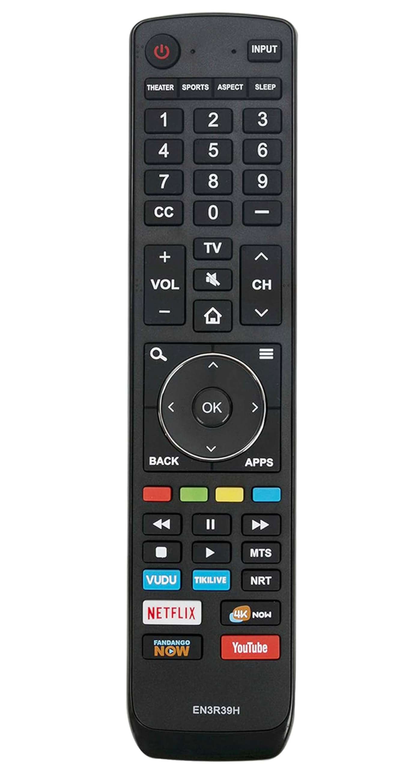 EN3R39H Replaced Remote fit for Hisense Smart 4K LED TV LC-55Q7030U 55H6E 55EU6070 55H6080E 55R6000 55R6000E 55R7E 55R6E 55R6040E 55R6000E 49H6E 65H6E 65R6070E LC-55Q620U LC-55Q7040U LC-55Q7000U 55H6E