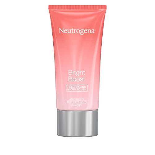 Neutrogena Bright Boost Resurfacing Facial Exfoliator with Glycolic and Mandelic AHAs Gentle Skin Resurfacing Face Cleanser for Bright Smooth Skin, Micro Polish, 2.6 Fl Oz