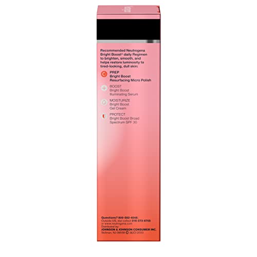 Neutrogena Bright Boost Resurfacing Facial Exfoliator with Glycolic and Mandelic AHAs Gentle Skin Resurfacing Face Cleanser for Bright Smooth Skin, Micro Polish, 2.6 Fl Oz