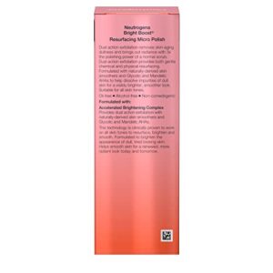 Neutrogena Bright Boost Resurfacing Facial Exfoliator with Glycolic and Mandelic AHAs Gentle Skin Resurfacing Face Cleanser for Bright Smooth Skin, Micro Polish, 2.6 Fl Oz