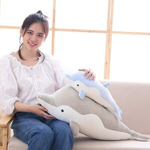 COSGOO Soft Dolphin Plush Hugging Pillow Cute Dolphin Stuffed Animal Plushies Dolphin Doll Toy Kids Stuffy Animie Dolphin Plush Toys for Birthday, Valentine, Christmas... (Blue)…