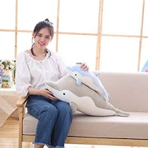 COSGOO Soft Dolphin Plush Hugging Pillow Cute Dolphin Stuffed Animal Plushies Dolphin Doll Toy Kids Stuffy Animie Dolphin Plush Toys for Birthday, Valentine, Christmas... (Blue)…