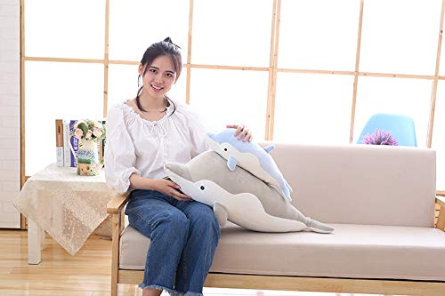 COSGOO Soft Dolphin Plush Hugging Pillow Cute Dolphin Stuffed Animal Plushies Dolphin Doll Toy Kids Stuffy Animie Dolphin Plush Toys for Birthday, Valentine, Christmas... (Blue)…