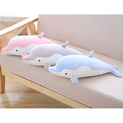 COSGOO Soft Dolphin Plush Hugging Pillow Cute Dolphin Stuffed Animal Plushies Dolphin Doll Toy Kids Stuffy Animie Dolphin Plush Toys for Birthday, Valentine, Christmas... (Blue)…