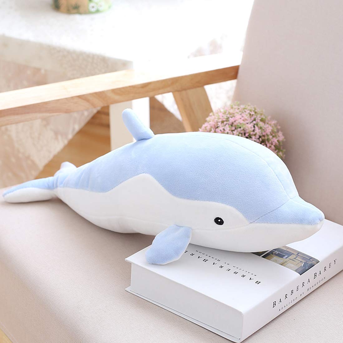 COSGOO Soft Dolphin Plush Hugging Pillow Cute Dolphin Stuffed Animal Plushies Dolphin Doll Toy Kids Stuffy Animie Dolphin Plush Toys for Birthday, Valentine, Christmas... (Blue)…