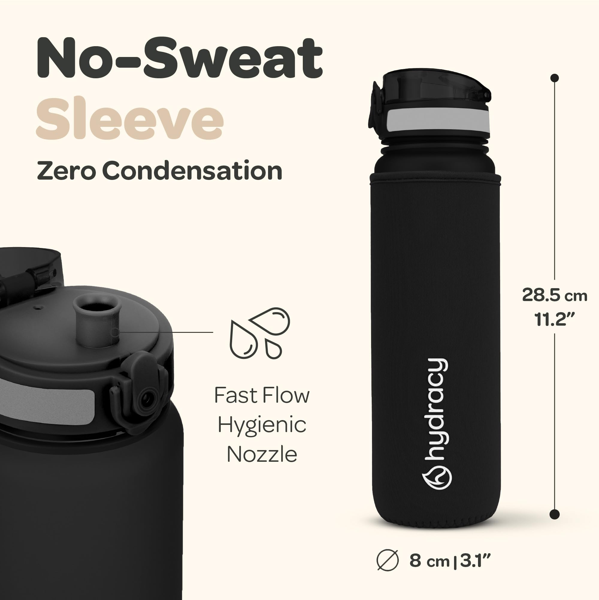 Hydracy 32 oz Motivational Water Bottle with Time Marker, 1 Liter Water Jug, Reusable Gym Water Bottle With Strap, Leak Proof Chug Lid, Bike Bottle with Fruit Infusion Strainer, Ideal Gift