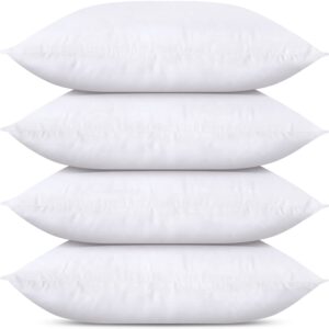 utopia bedding throw pillows (set of 4, white), 12 x 20 inches pillows for sofa, bed and couch decorative stuffer pillows
