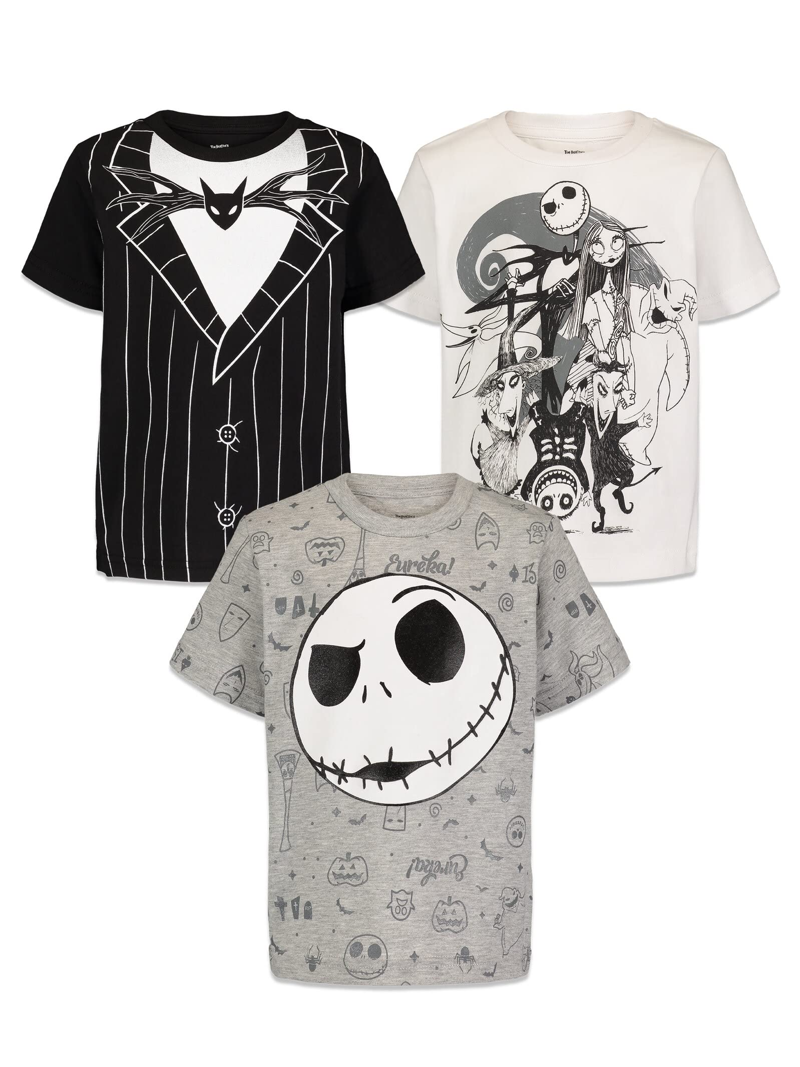 Disney Nightmare Before Christmas Jack Skellington Oogie Boogie Sally Little Boys 3 Pack T-Shirts 7