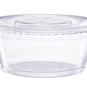 Comfy Package [200 Sets - 3.25 oz.] Plastic Disposable Portion Cups with Lids, Souffle Cups, Jello Cups