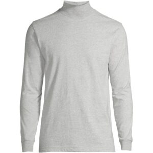 Lands' End Mens Long Sleeve Super-T Mockneck Gray Heather Regular Medium