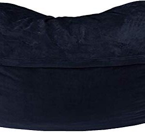 Amazon Basics Memory Foam Filled Bean Bag Lounger with Microfiber Cover, 6 ft, Blue, Solid