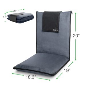 malu Extra Large Padded Floor Chair w/Back Support - Japanese Chair Meditation Cushion, Comfortable Folding Backrest, Removable Easy Wash Cover