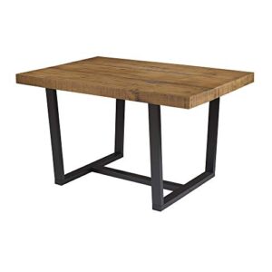 Walker Edison Andre Modern Solid Wood Dining Table, 52 Inch, Rustic Oak