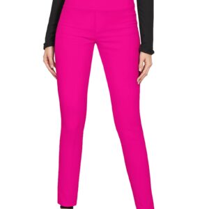 Hybrid & Company Super Comfy Stretch with Full Elastic Waist Pull On Hot Pink Millennium Twill Pant KP44972 Neon Pink S