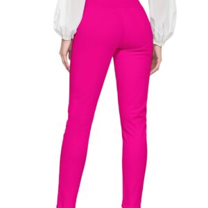 Hybrid & Company Super Comfy Stretch with Full Elastic Waist Pull On Hot Pink Millennium Twill Pant KP44972 Neon Pink S