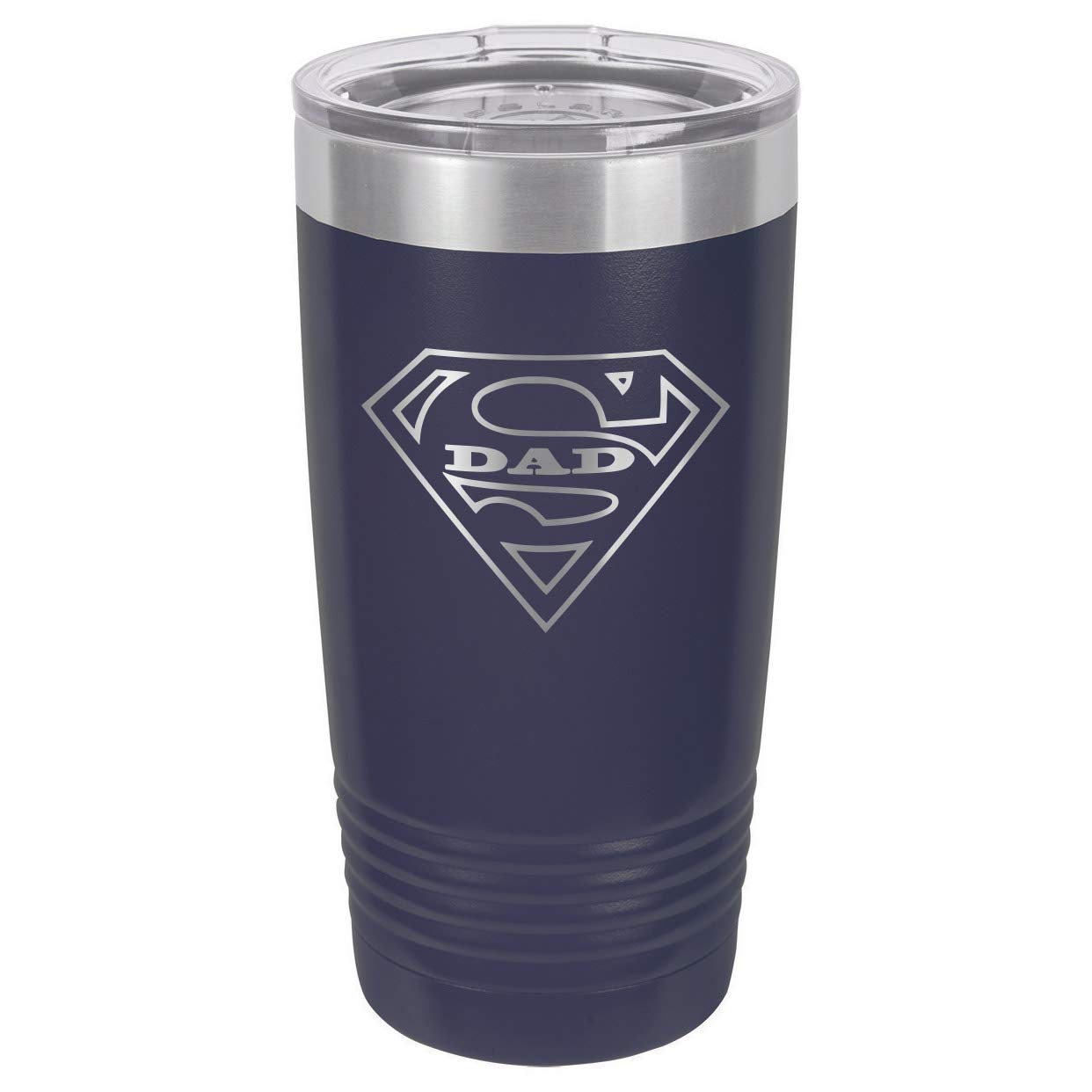 SUPER DAD-B NAVY 20 oz Drink Tumbler With Straw | Laser Engraved Travel Mug | Compare To Yeti Rambler | Gift Idea Dad For Father's Day & Birthday | OnlyGifts.com