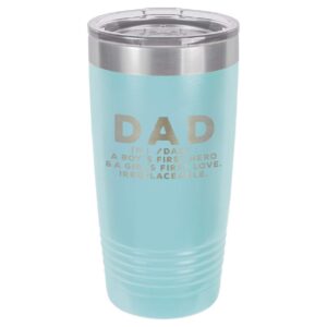 DAD DEFINITION LIGHT BLUE 20 oz Drink Tumbler With Straw | Laser Engraved Travel Mug | Compare To Yeti Rambler | Gift Idea Dad For Father's Day & Birthday | OnlyGifts.com