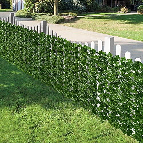 DearHouse Artificial Ivy Privacy Fence Wall Screen, 98.4x59in Artificial Hedges Fence and Faux Ivy Vine Leaf Decoration for Outdoor Garden Decor