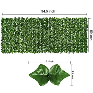 DearHouse Artificial Ivy Privacy Fence Wall Screen, 98.4x59in Artificial Hedges Fence and Faux Ivy Vine Leaf Decoration for Outdoor Garden Decor