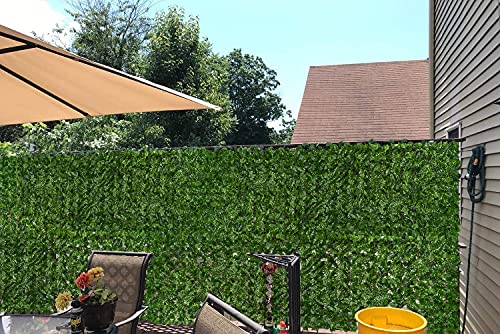 DearHouse Artificial Ivy Privacy Fence Wall Screen, 98.4x59in Artificial Hedges Fence and Faux Ivy Vine Leaf Decoration for Outdoor Garden Decor