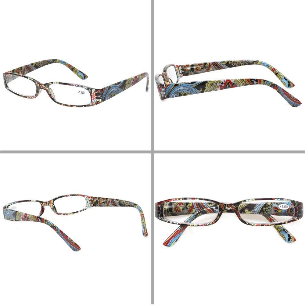 Kerecsen Women's Reading Glasses 4 Pairs Ladies Fashion Spring Hinge Readers (4 Pack Mix, 2.5)