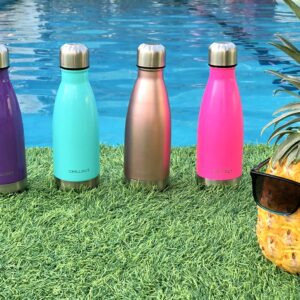 CHILLOUT LIFE Stainless Steel Water Bottle for Kids School: 12 oz Double Wall Insulated Cola Bottle Shape for Cold and Warm Drinks, BPA Free Metal Sports Bottle for Boys, Girls & Women