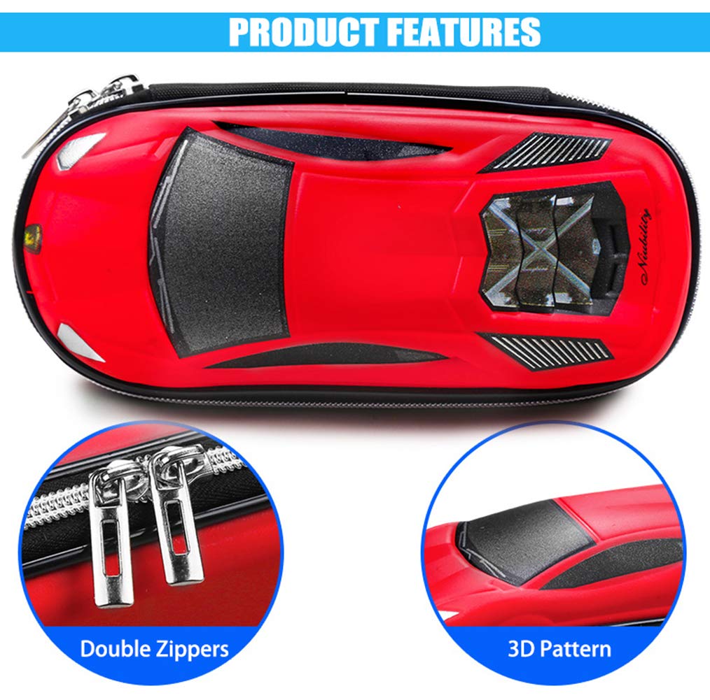 Supercar Pencil Case EVA Car Pen Pouch Stationery Box Anti-Shock for School Students Teens…