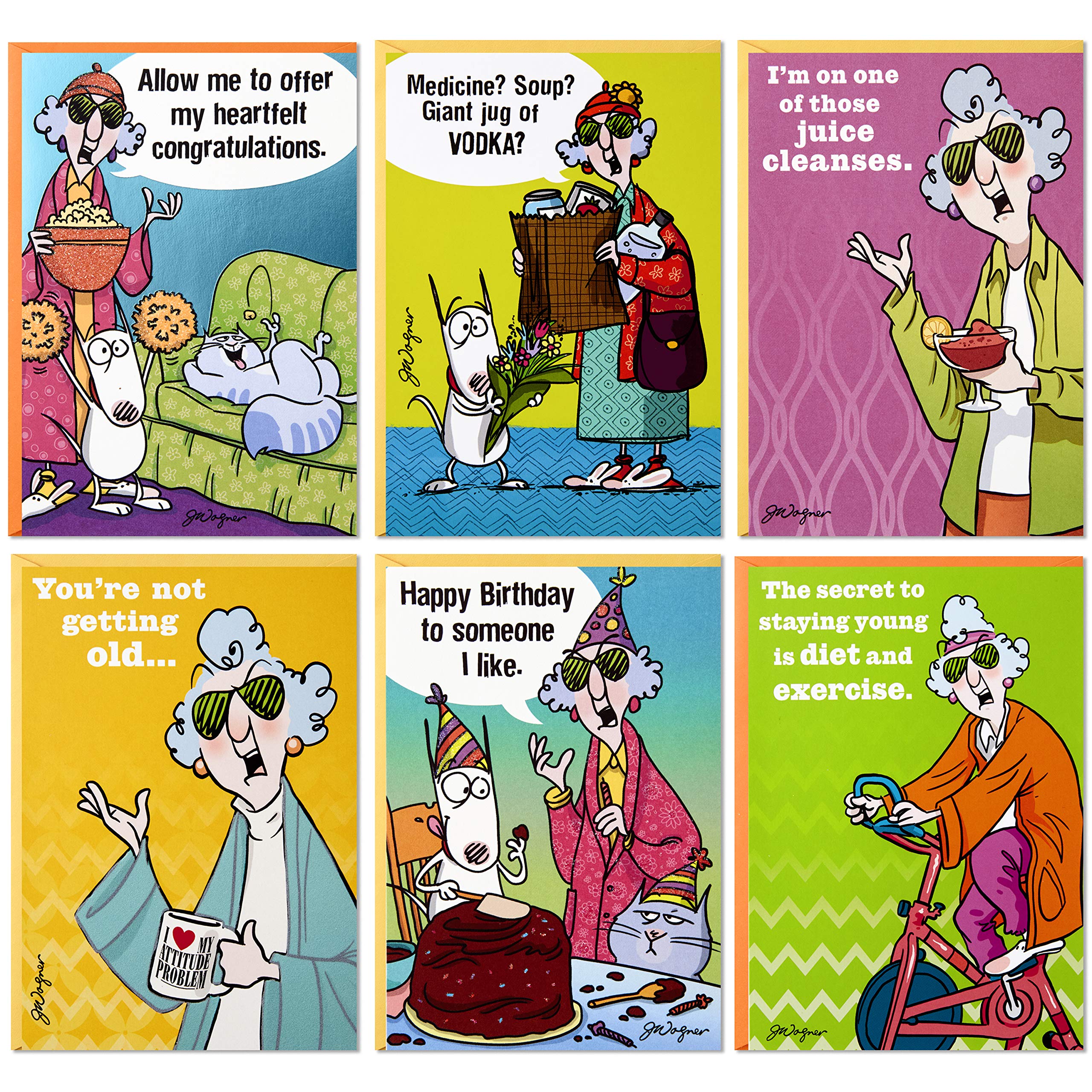 Hallmark Maxine Funny Birthday Cards Assortment (5 Cards with Envelopes)