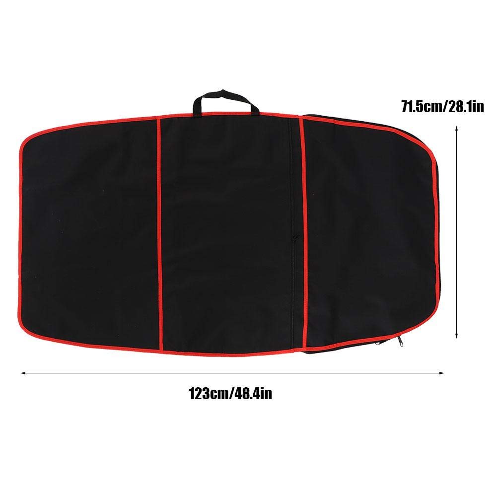 Jadeshay Surfboard Bag, 48x28 Inch Durable Polyester Bodyboard Carry Bag with Side Handle, Double Zipper & External Pocket, Suitable for Surfboard, Boogie Board, Red Stripe