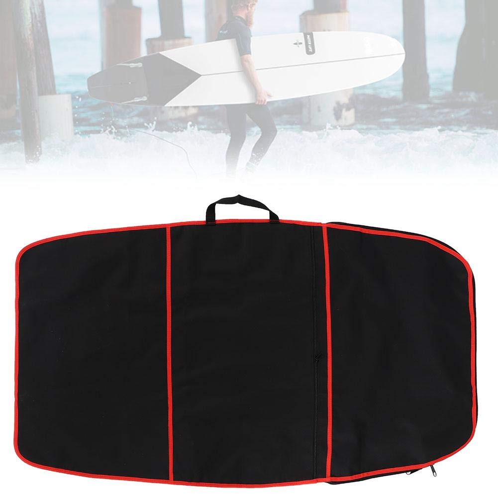 Jadeshay Surfboard Bag, 48x28 Inch Durable Polyester Bodyboard Carry Bag with Side Handle, Double Zipper & External Pocket, Suitable for Surfboard, Boogie Board, Red Stripe