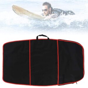 Jadeshay Surfboard Bag, 48x28 Inch Durable Polyester Bodyboard Carry Bag with Side Handle, Double Zipper & External Pocket, Suitable for Surfboard, Boogie Board, Red Stripe