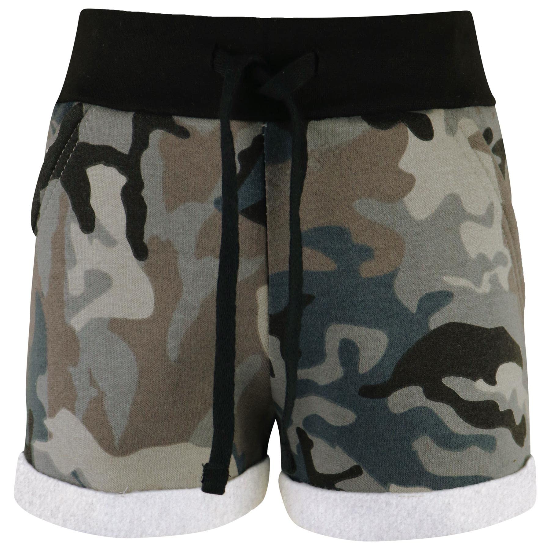 Kids Girls Shorts Fleece Camouflage Charcoal Summer Hot Short Dance Gym Pants