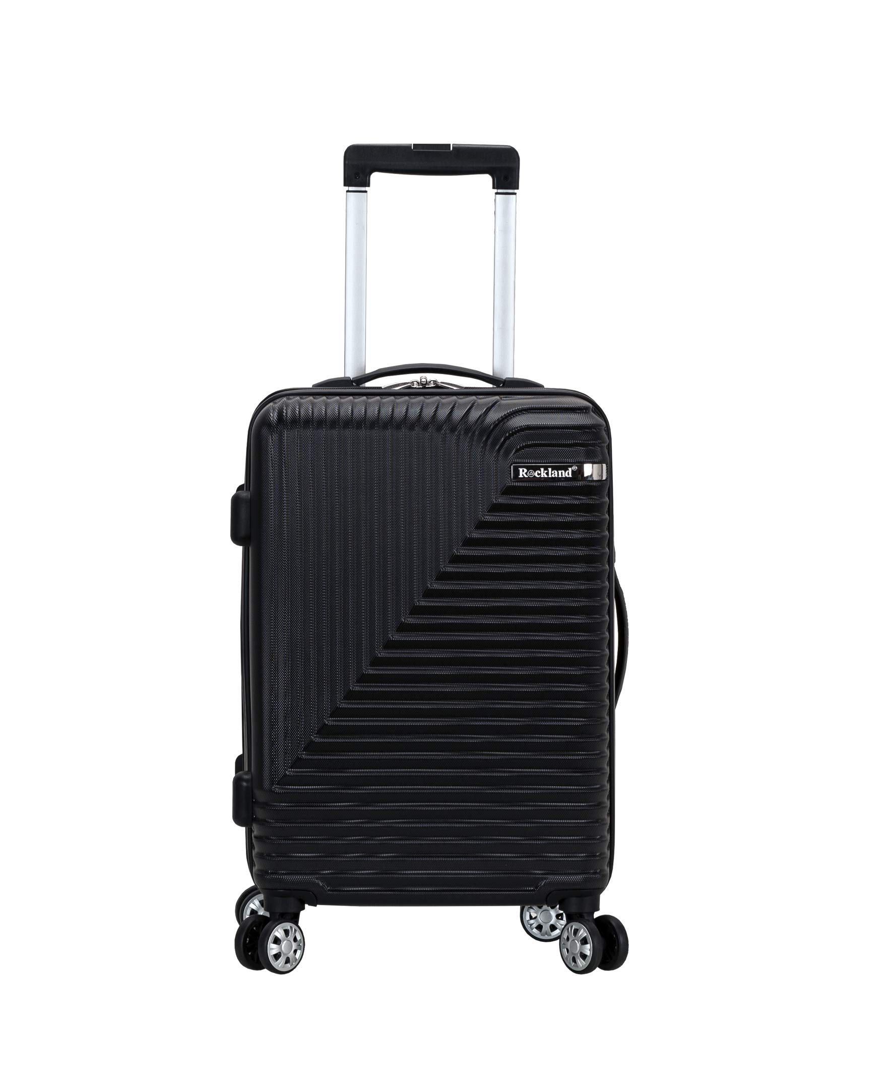 Rockland Star Trail Hardside Spinner Wheel Luggage, Black, Carry-On 20-Inch