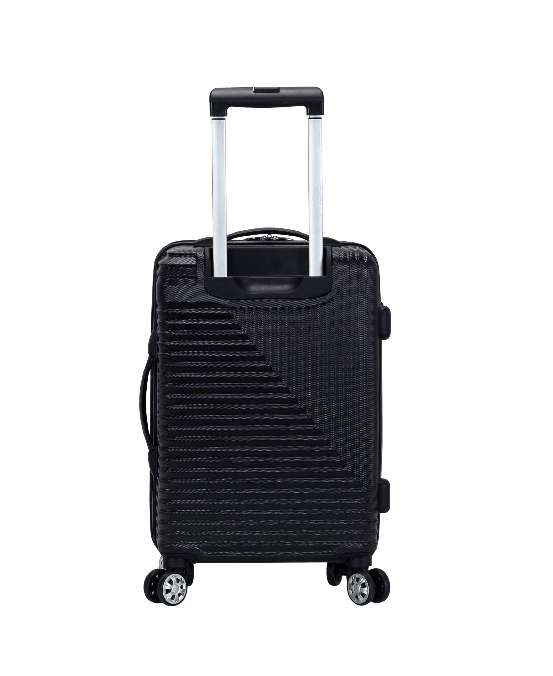 Rockland Star Trail Hardside Spinner Wheel Luggage, Black, Carry-On 20-Inch