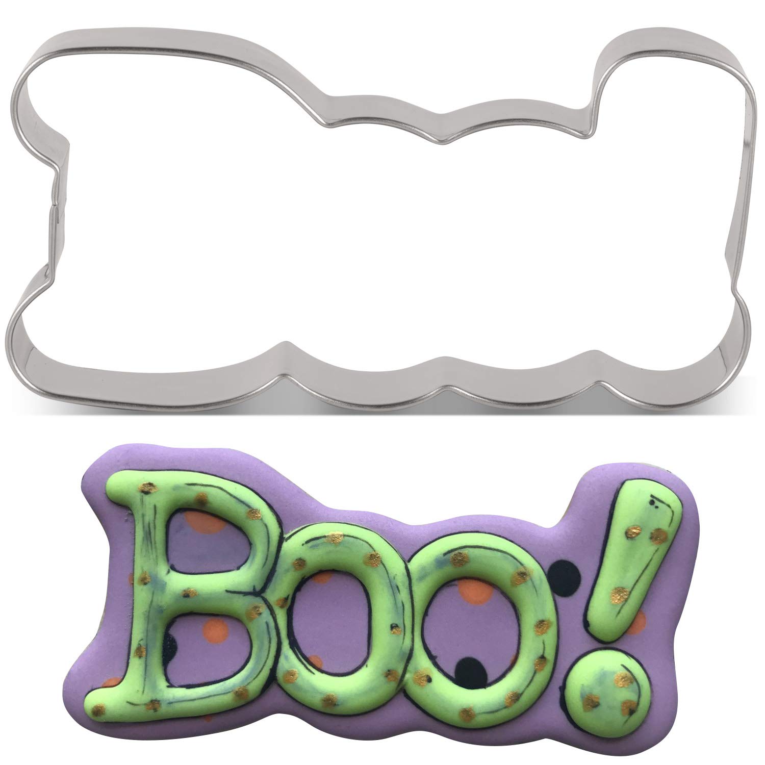 LILIAO BOO Cookie Cutter for Halloween - 4 x 2 inches - Stainless Steel