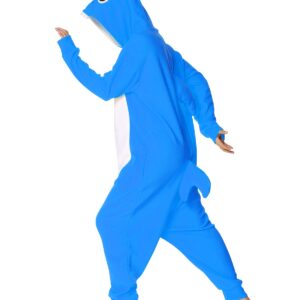 Markest Onesie Unisex Adult Pajamas Animal Blue Shark Cosplay Costume Sleepwear,M