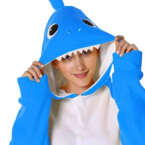 Markest Onesie Unisex Adult Pajamas Animal Blue Shark Cosplay Costume Sleepwear,M