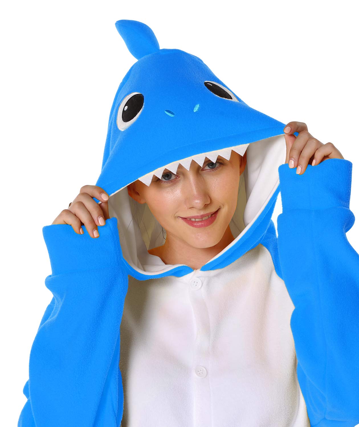 Markest Onesie Unisex Adult Pajamas Animal Blue Shark Cosplay Costume Sleepwear,M