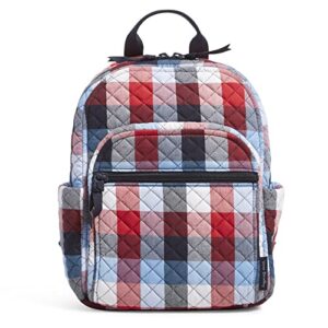 vera bradley women's cotton small backpack, patriotic plaid, one size