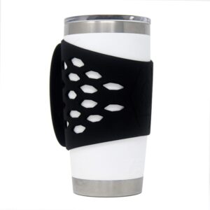reuzbl handler for 20 oz tumbler vacuum insulated coffee mugs, silicone grip protective sleeve cover with handle