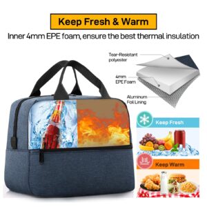 HOMESPON Insulated Lunch Bag for Women Men Lunch Box Cooler Lunch Tote for Work Picnic (Navy)