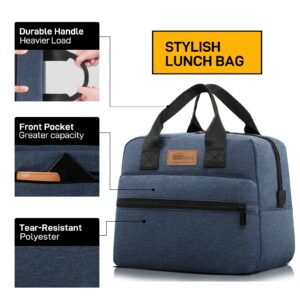 HOMESPON Insulated Lunch Bag for Women Men Lunch Box Cooler Lunch Tote for Work Picnic (Navy)