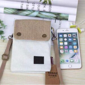 Gcepls Canvas Small Cute Crossbody Women Cell Phone Purse Wallet Bag (Milk White)