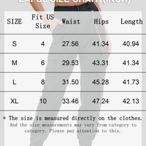 ZAFUL Cargo Pants for Women High Waisted Jogger Pants Outdoor Sweatpants Casual Pants with Chain (1-Black,M)