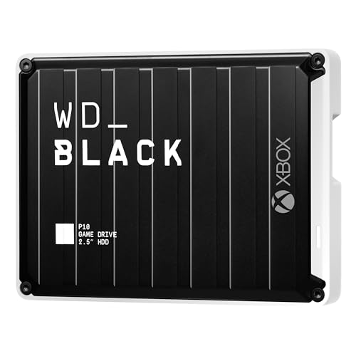 WD_BLACK 5TB P10 Game Drive for Xbox - 1-Month Xbox Game Pass, Portable External Hard Drive for On-The-Go Access To Your Xbox Game library - WDBA5G0050BBK-WESN