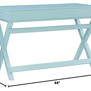 Linon Home Décor Jaycee Blue Writing Desk, 20"D x 44"W x 30"H, Blue