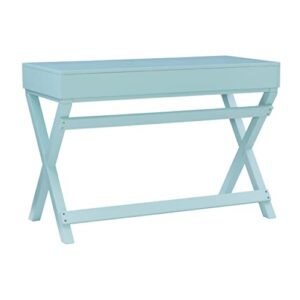 Linon Home Décor Jaycee Blue Writing Desk, 20"D x 44"W x 30"H, Blue